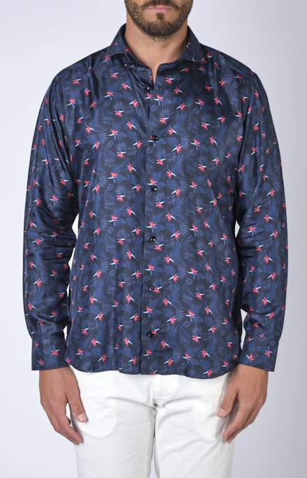 Silk shirt with floral pattern Buonanno - Main Image