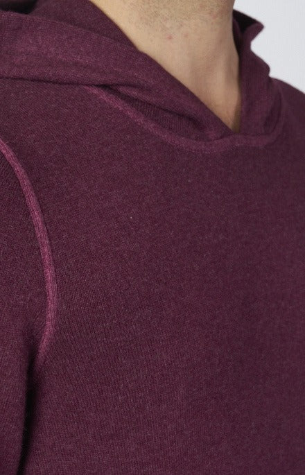 Felpa in lana e cashmere délavé con cappuccio