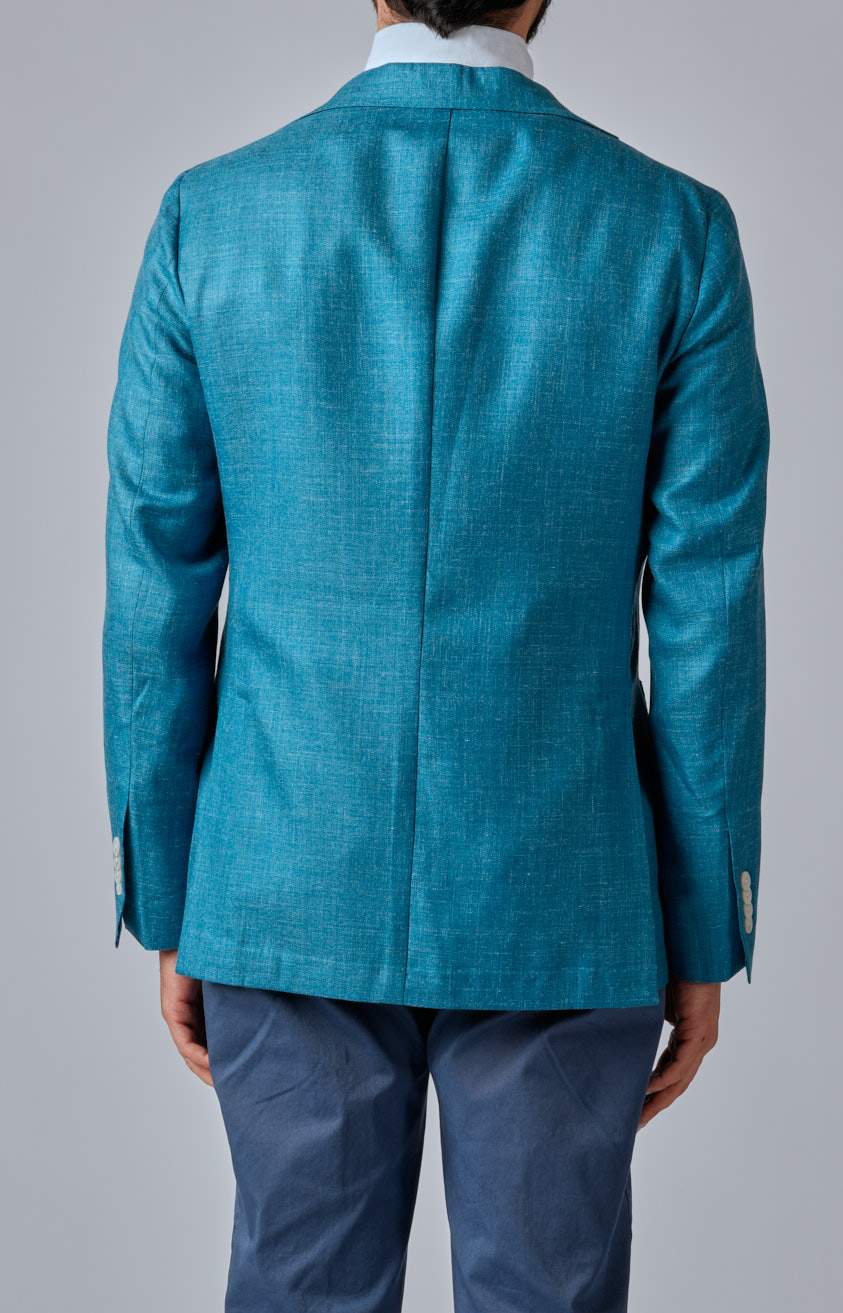 Unlined jacket in wool, silk and linen