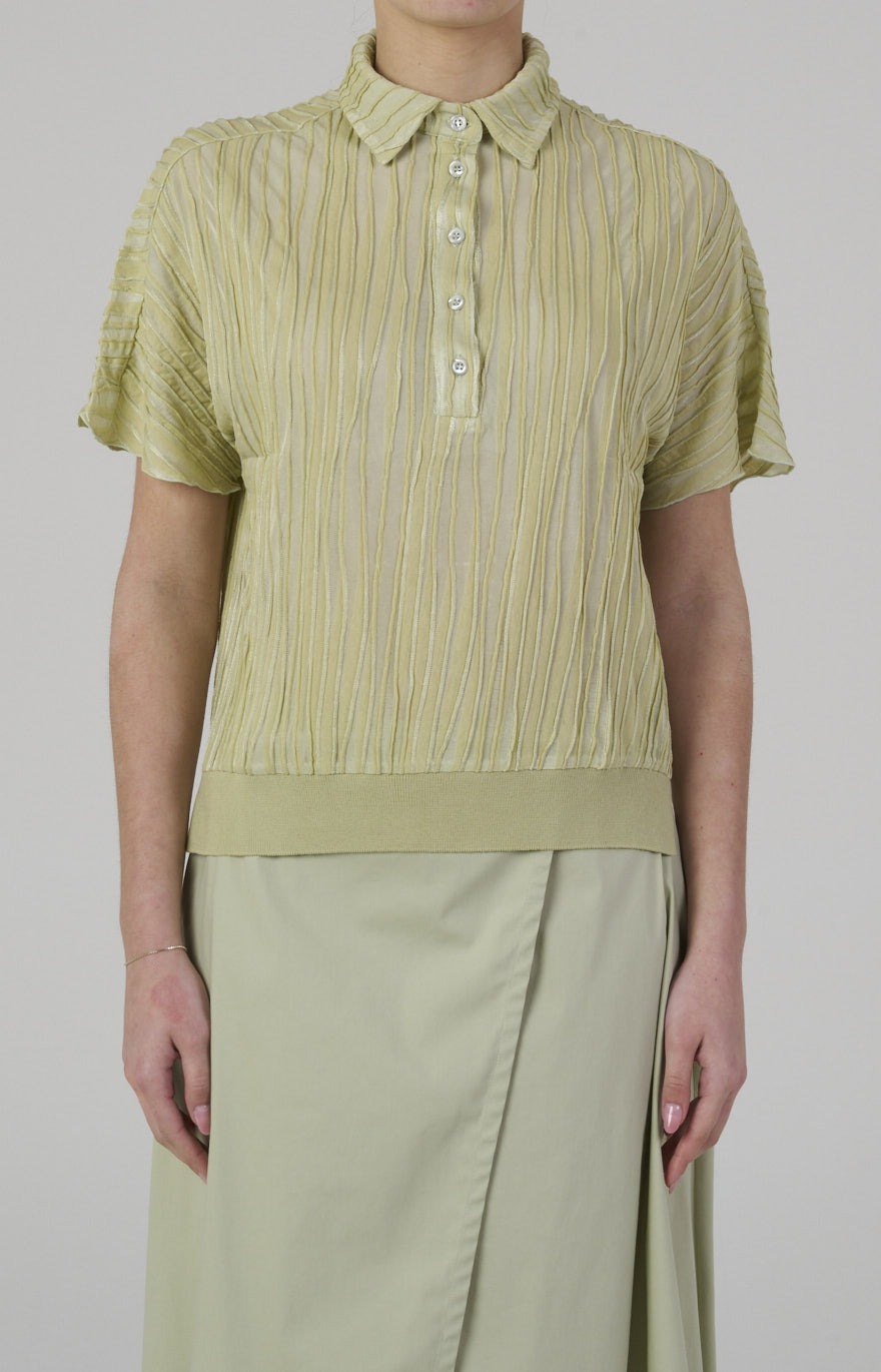 Polo manica corta plissè