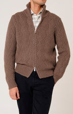 Bomber zip in lana e cashmere