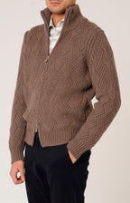 Bomber zip in lana e cashmere