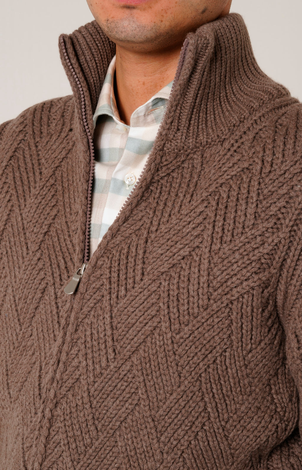 Bomber zip in lana e cashmere