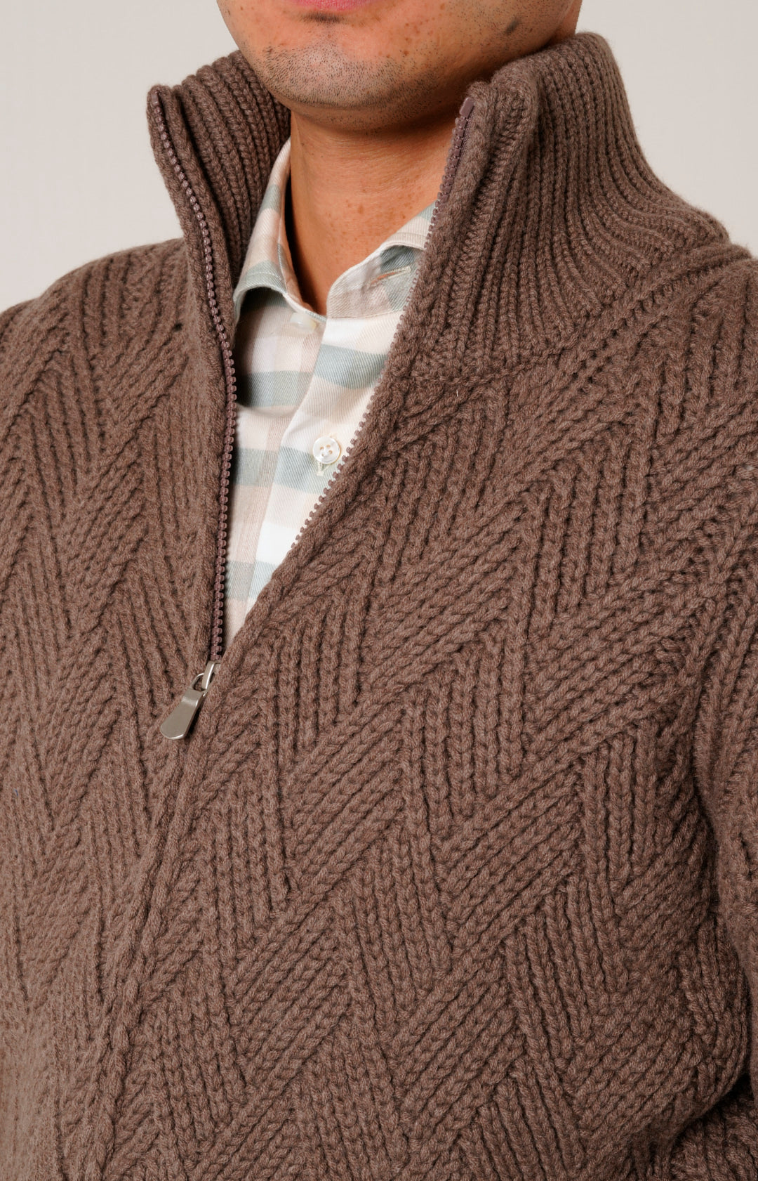 Bomber zip in lana e cashmere