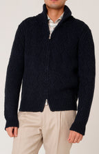 Wool and cashmere zip bomber jacket