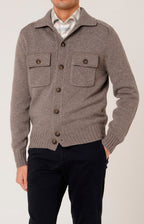 Cardigan overshirt in lana