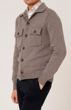 Cardigan overshirt in lana
