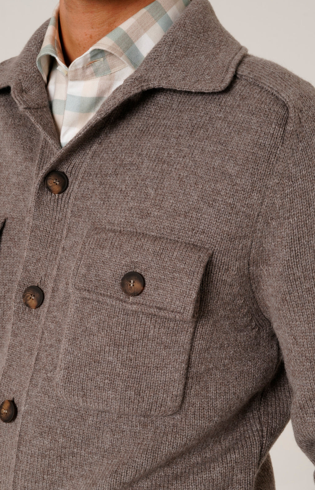 Cardigan overshirt in lana