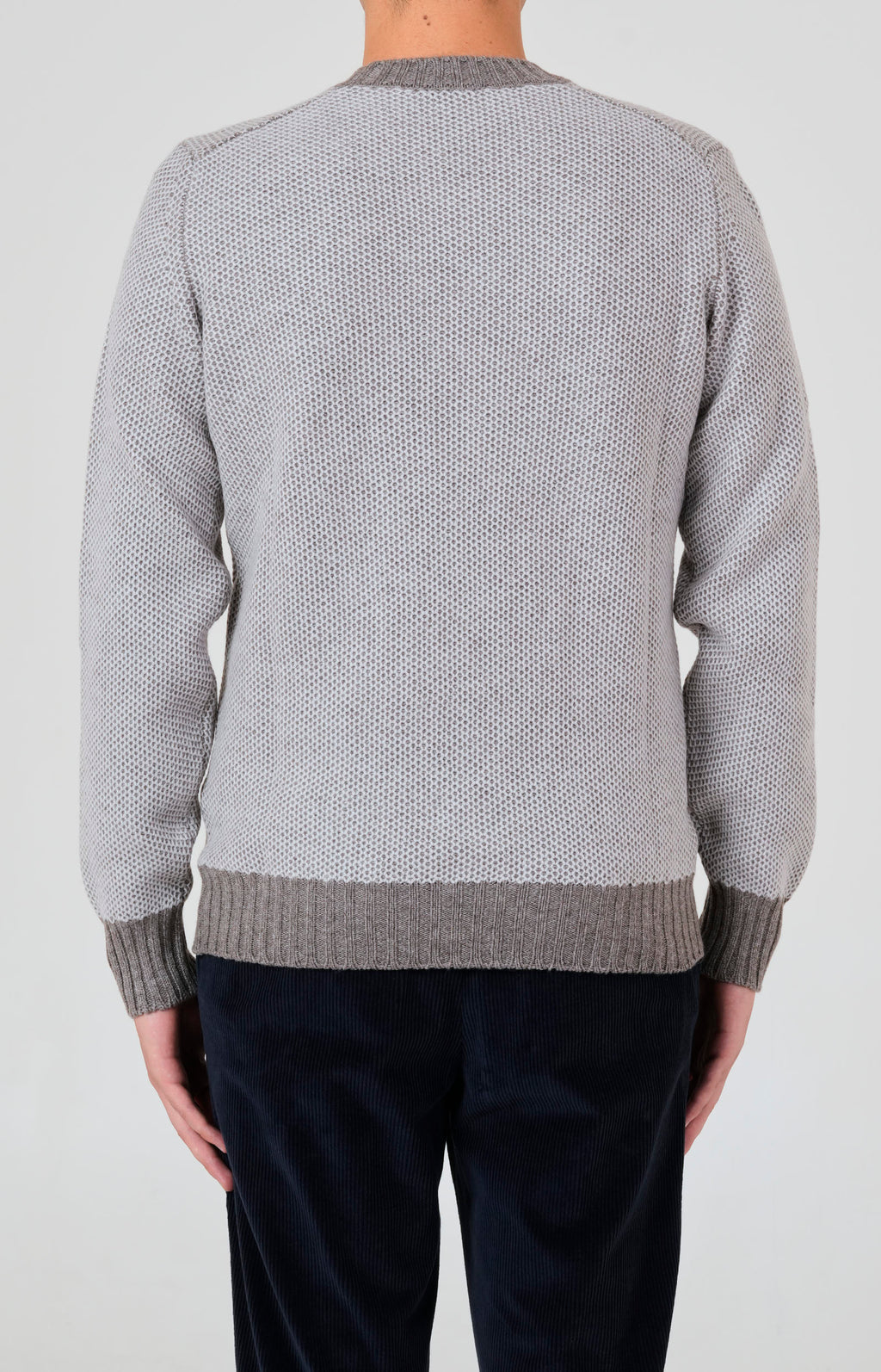 Honeycomb wool and cashmere crewneck