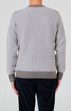 Honeycomb wool and cashmere crewneck