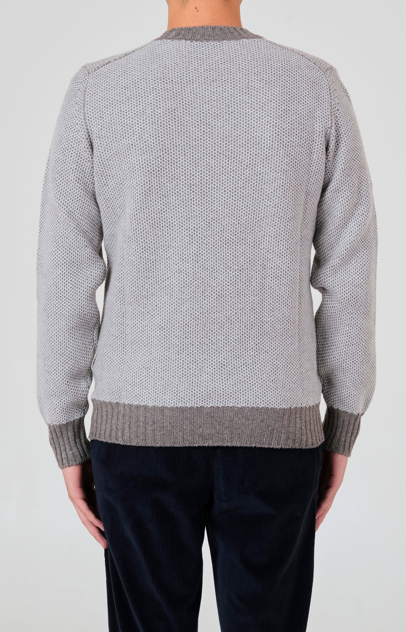 Honeycomb wool and cashmere crewneck