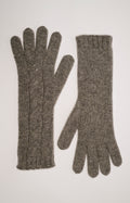 Guanti lunghi a trecce in lana e cashmere