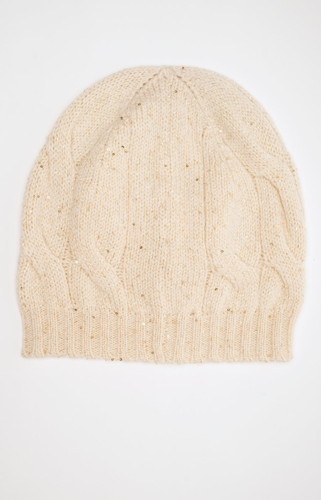 Wool and cashmere cable knit hat