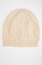 Wool and cashmere cable knit hat