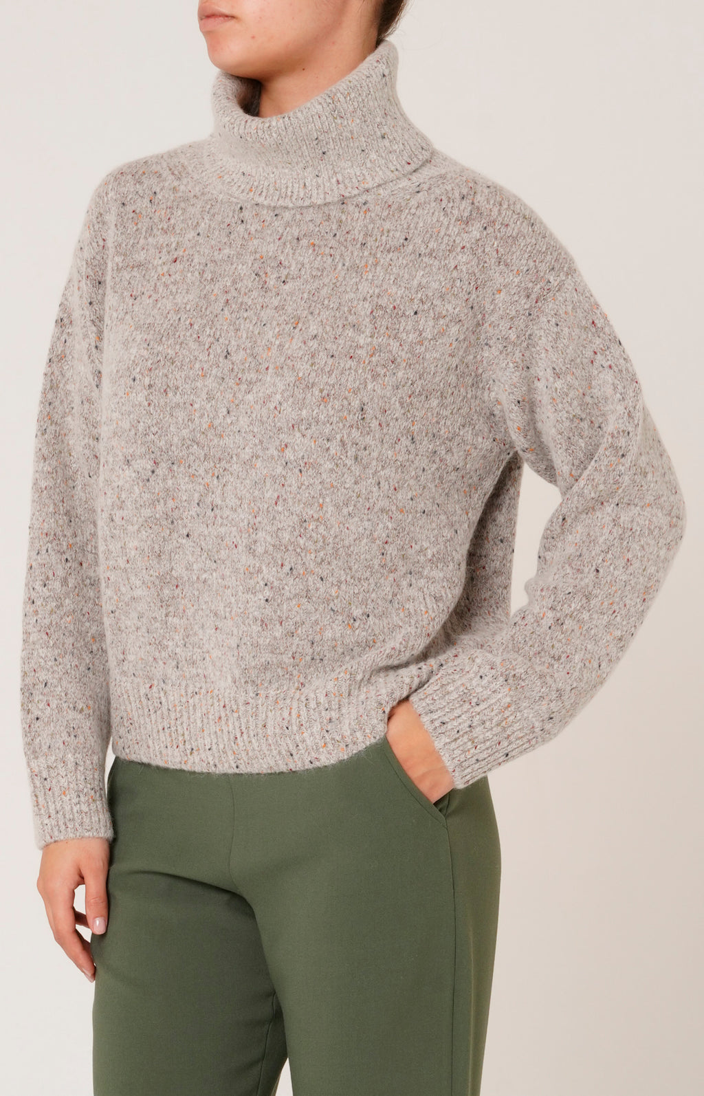 Melange alpaca turtleneck