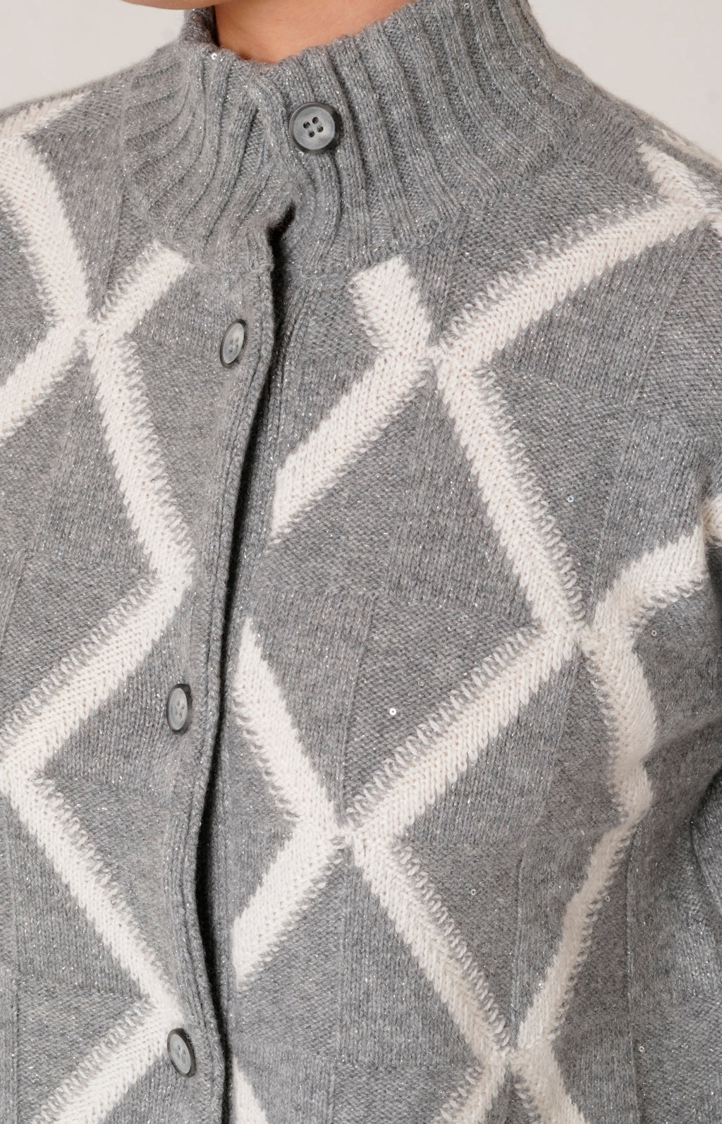 Cashmere and wool bomber jacket with buttons