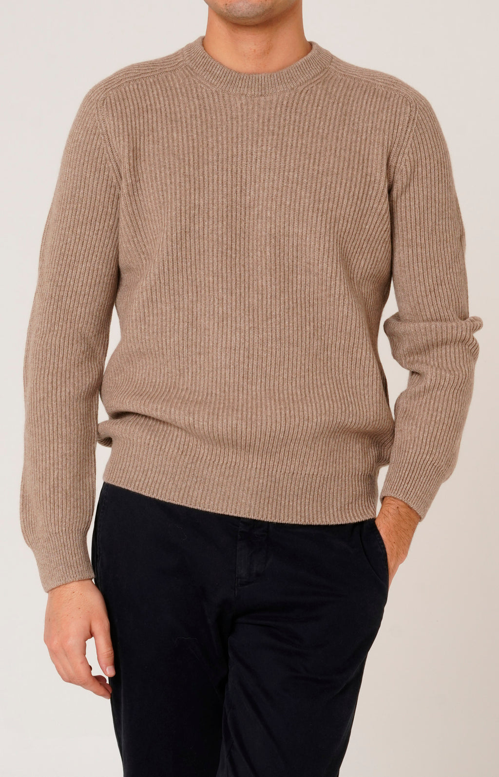 Girocollo in cashmere a coste