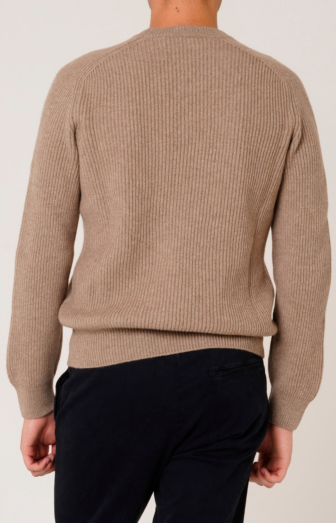 Ribbed cashmere crewneck