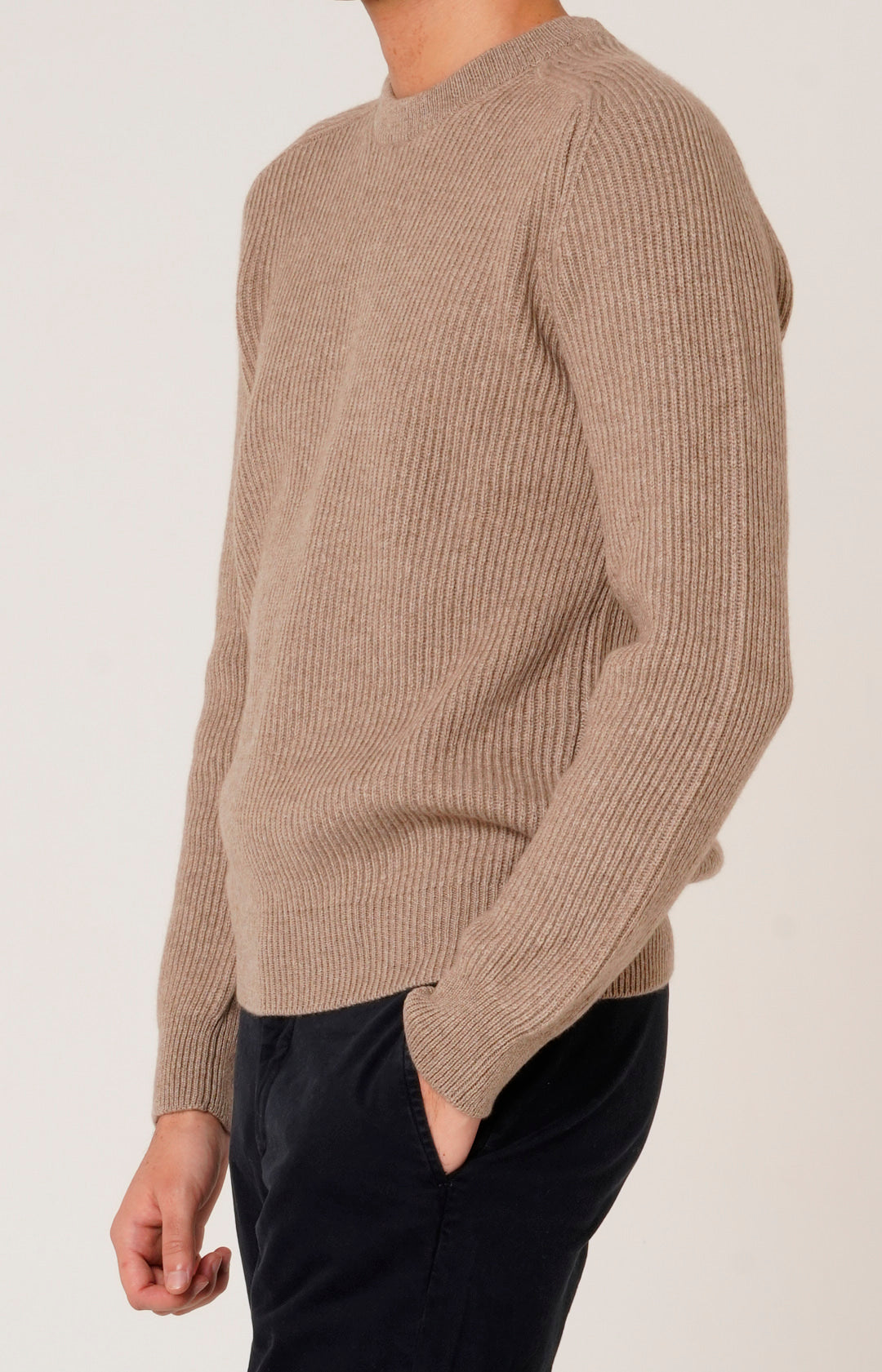 Girocollo in cashmere a coste