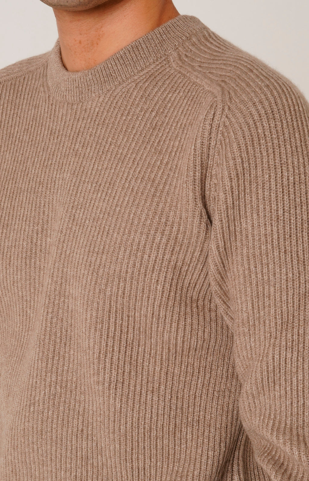 Girocollo in cashmere a coste