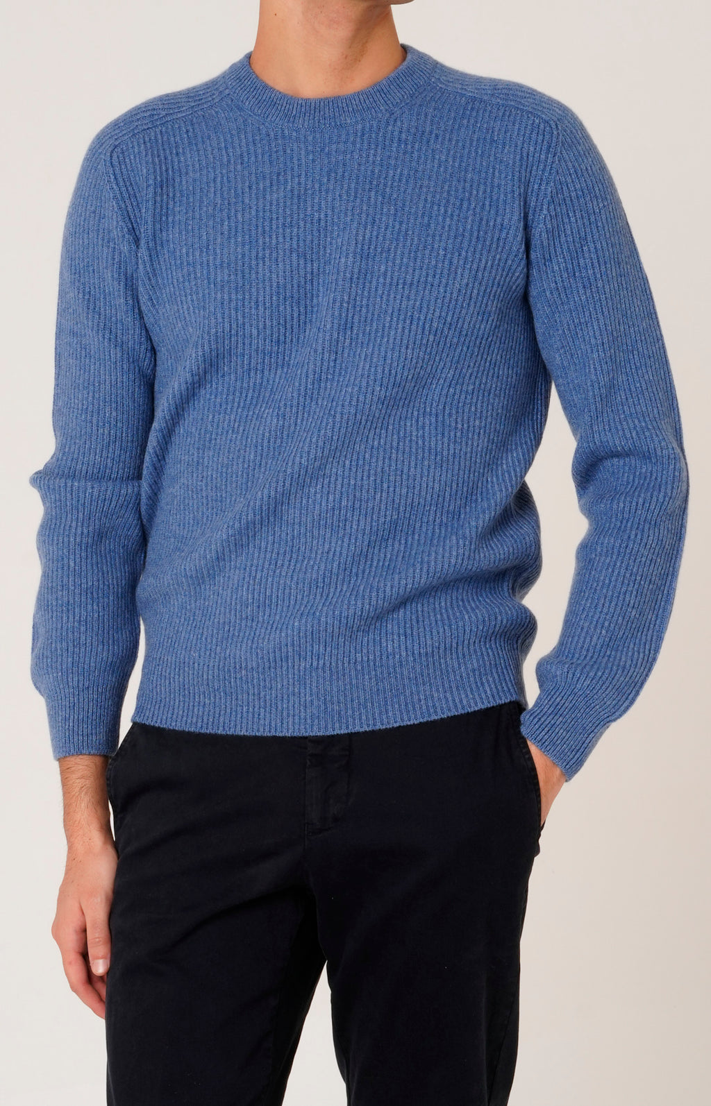 Girocollo in cashmere a coste