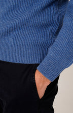 Girocollo in cashmere a coste