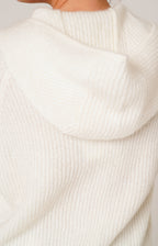 Mohair zip-up bomber jacket with hood