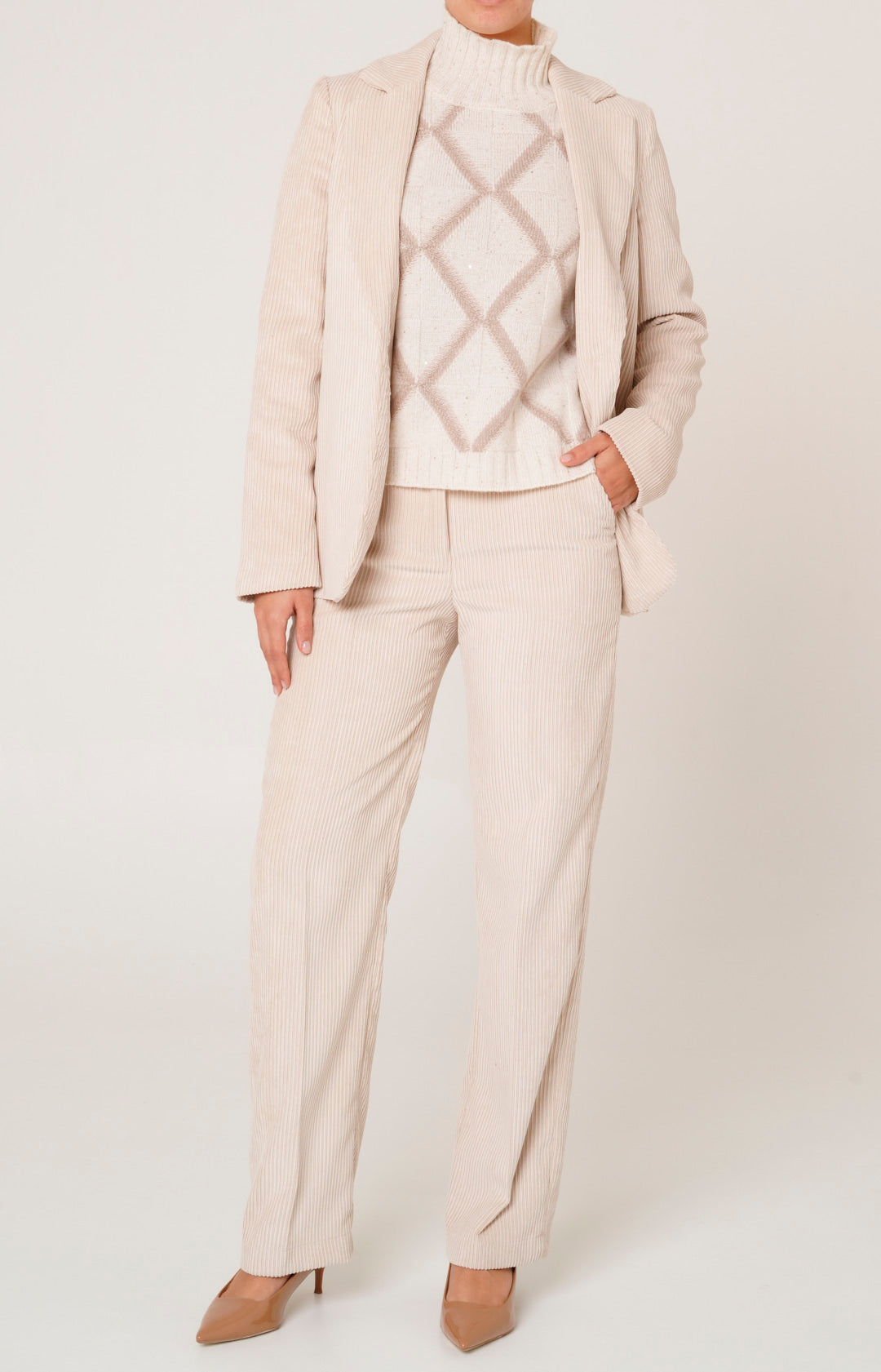 Tailleur in velluto a coste