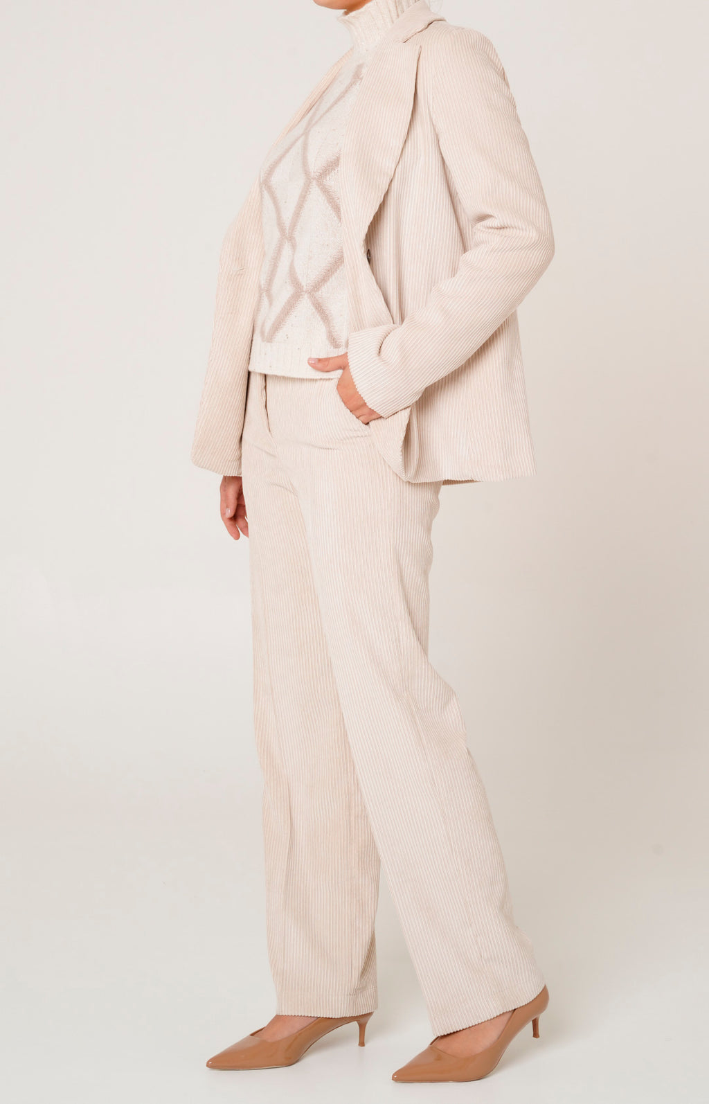 Tailleur in velluto a coste