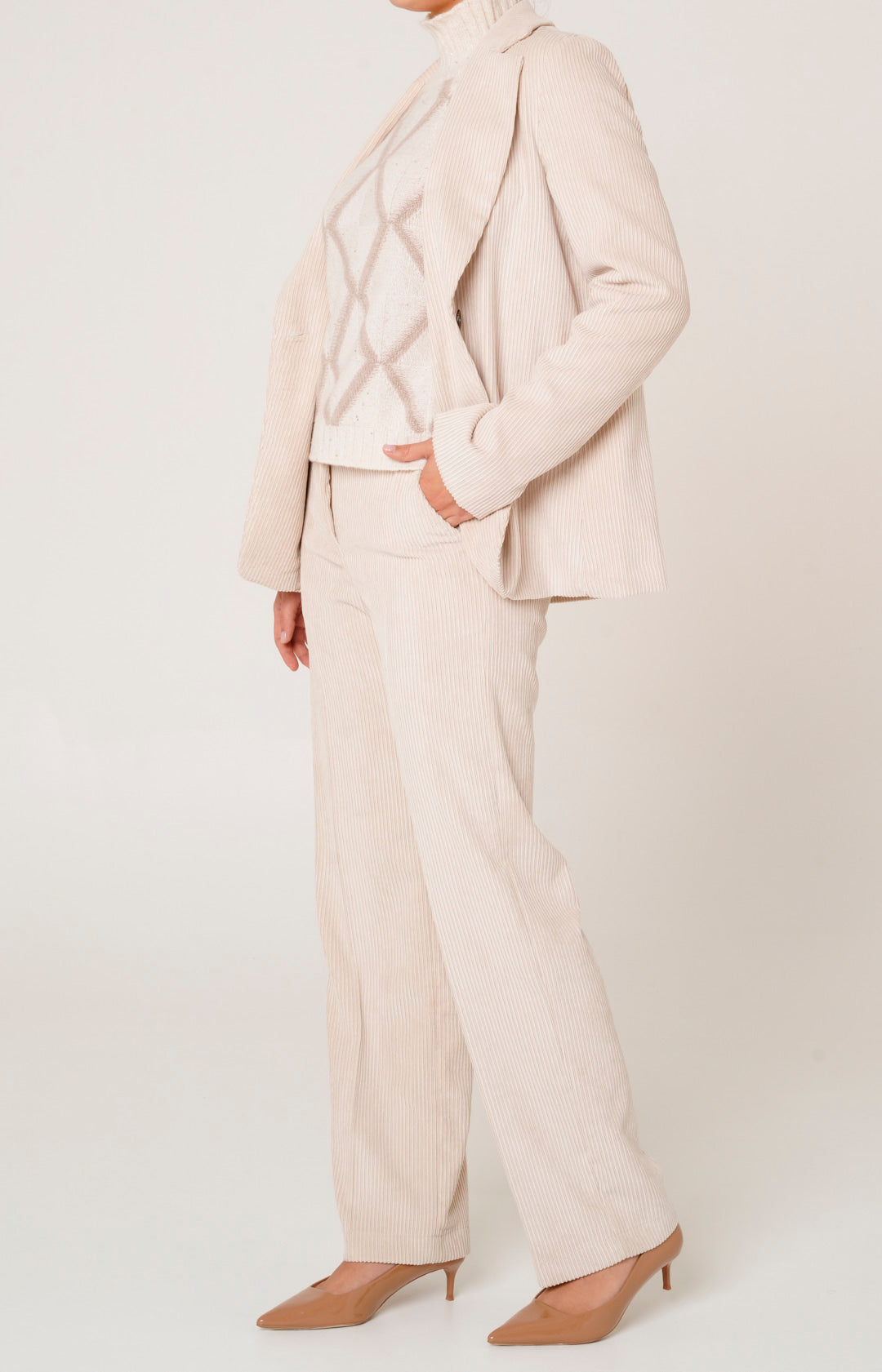 Tailleur in velluto a coste