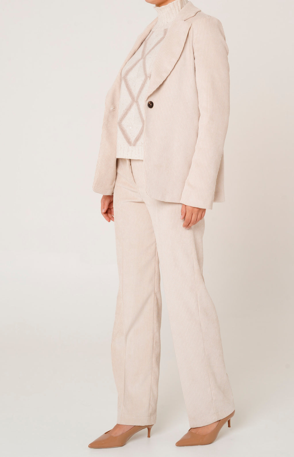 Tailleur in velluto a coste