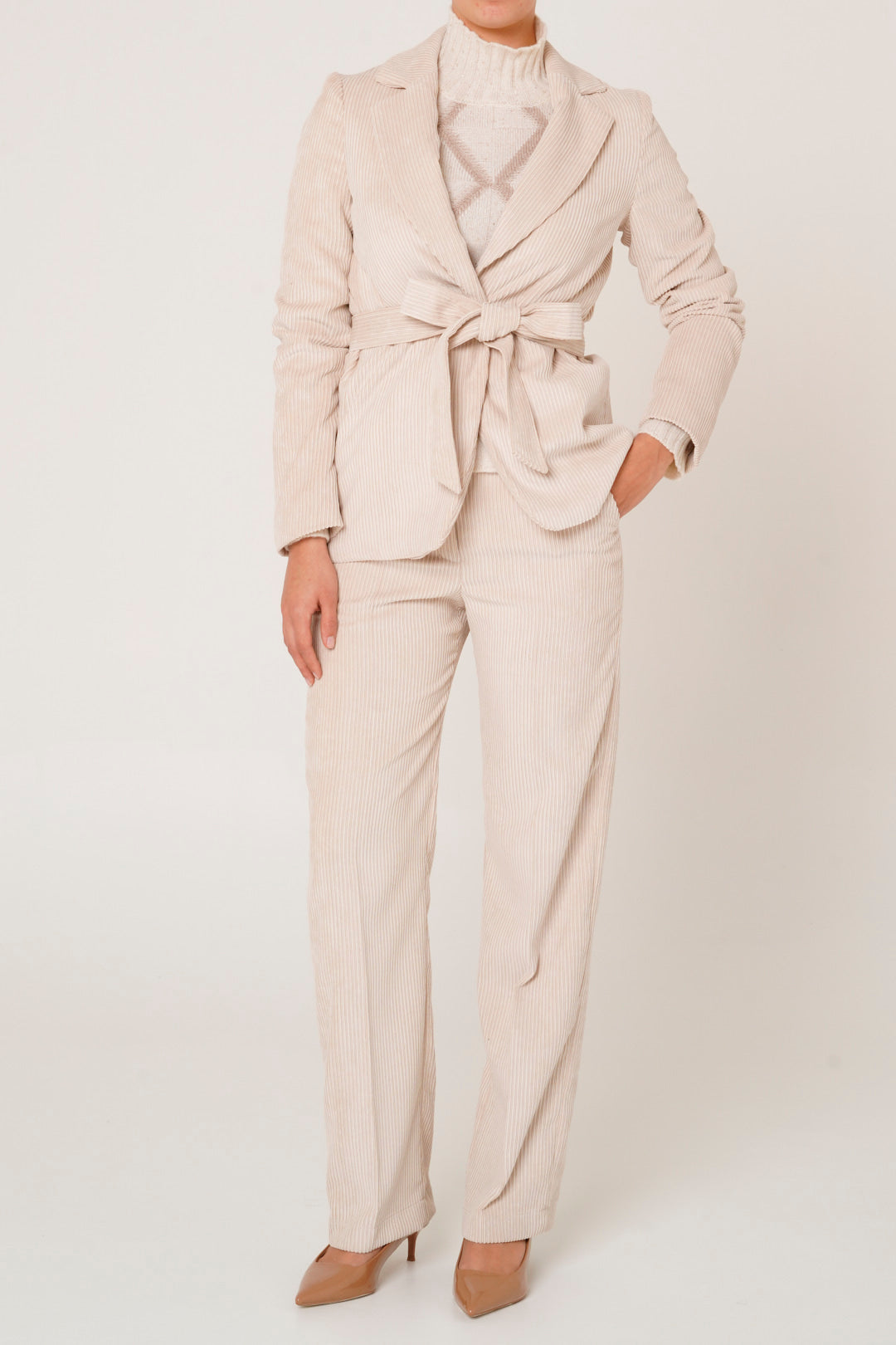 Tailleur in velluto a coste