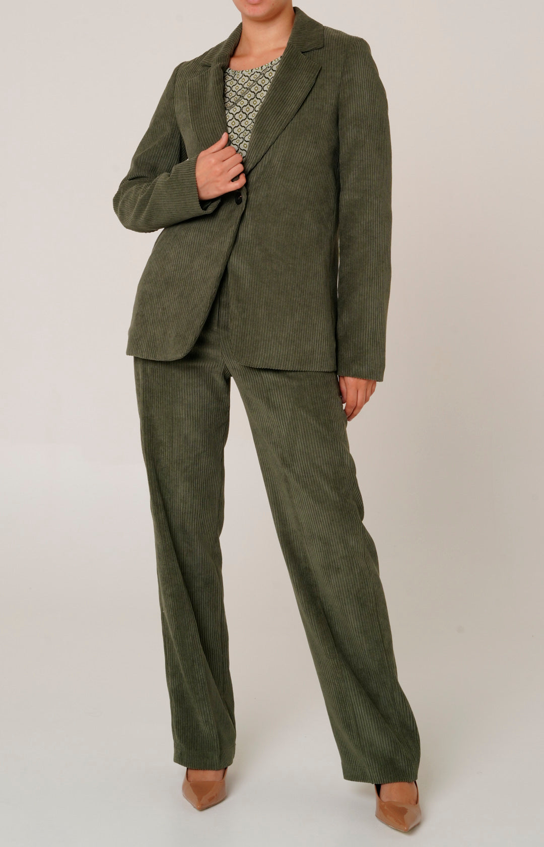 Tailleur in velluto a coste