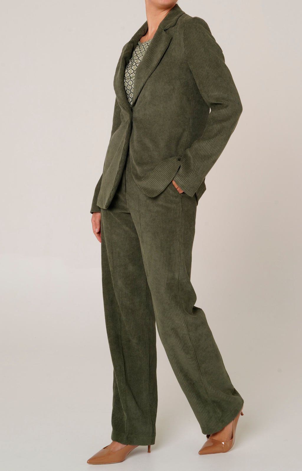 Tailleur in velluto a coste