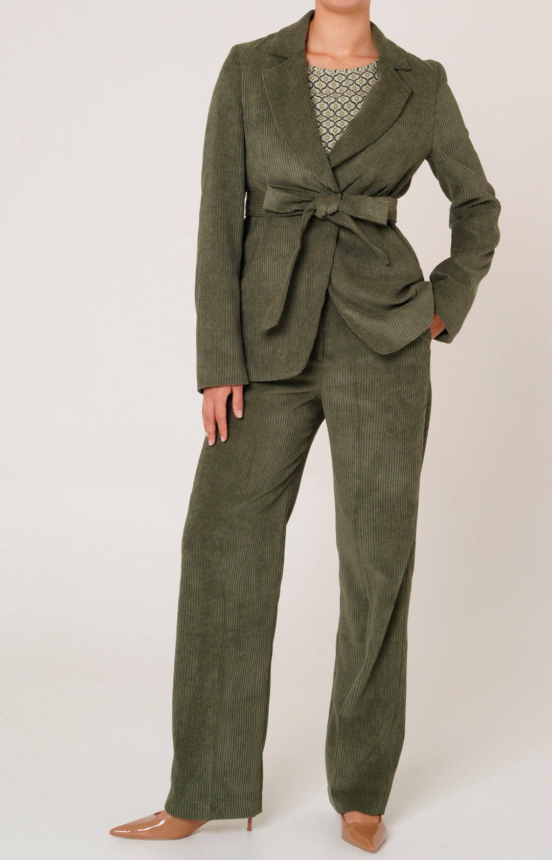 Tailleur in velluto a coste