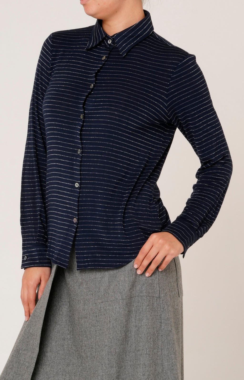Camicia in jersey rigato