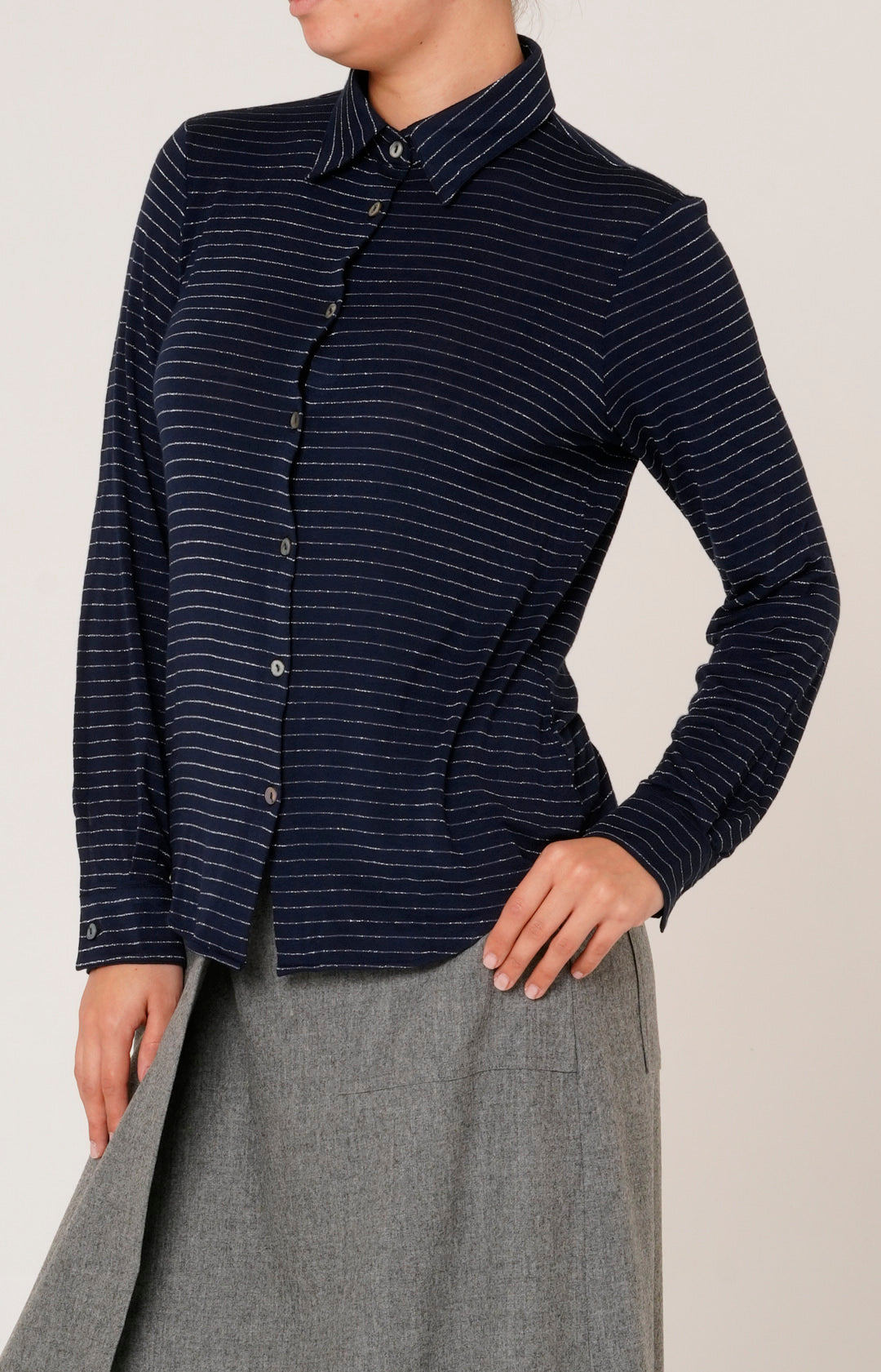 Camicia in jersey rigato