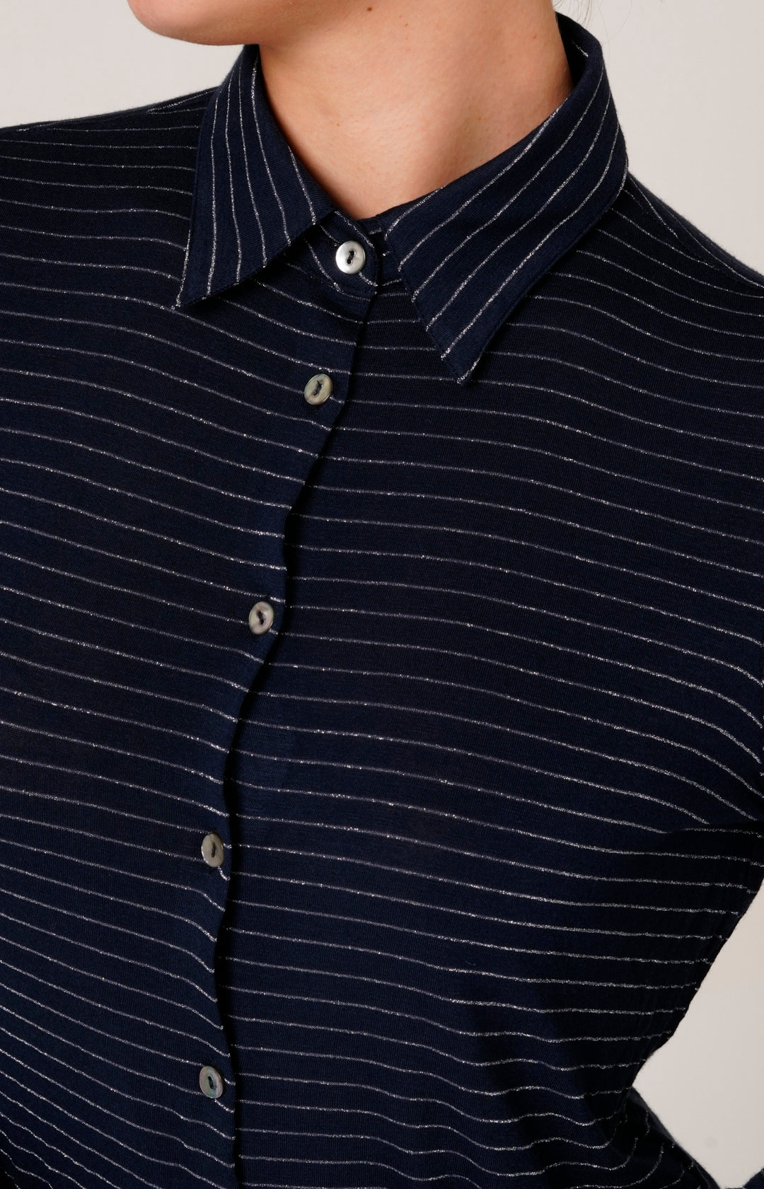 Camicia in jersey rigato