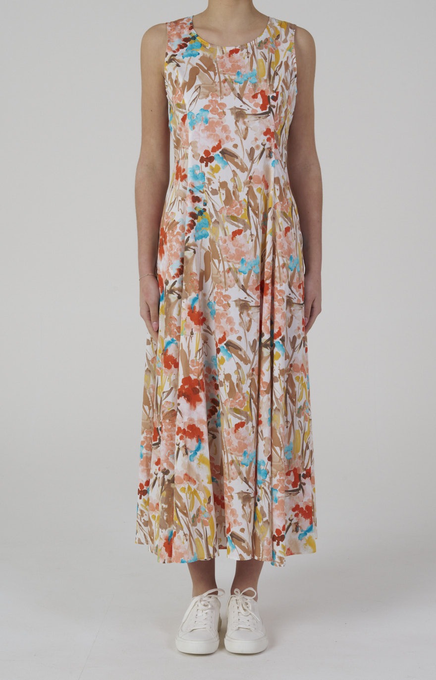 Abito lungo in cotone stretch
