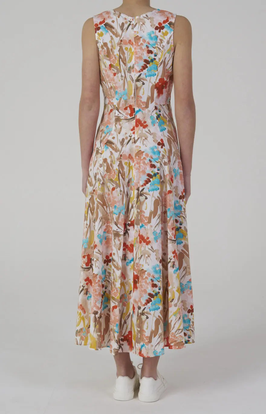 Abito lungo in cotone stretch