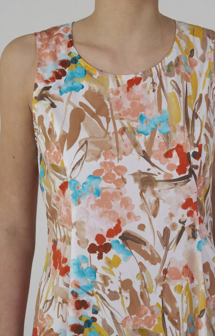 Abito lungo in cotone stretch