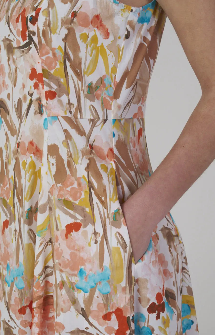 Abito lungo in cotone stretch
