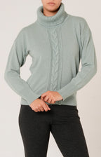 Dolcevita treccia in lana e cashmere