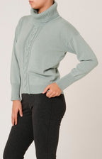 Dolcevita treccia in lana e cashmere