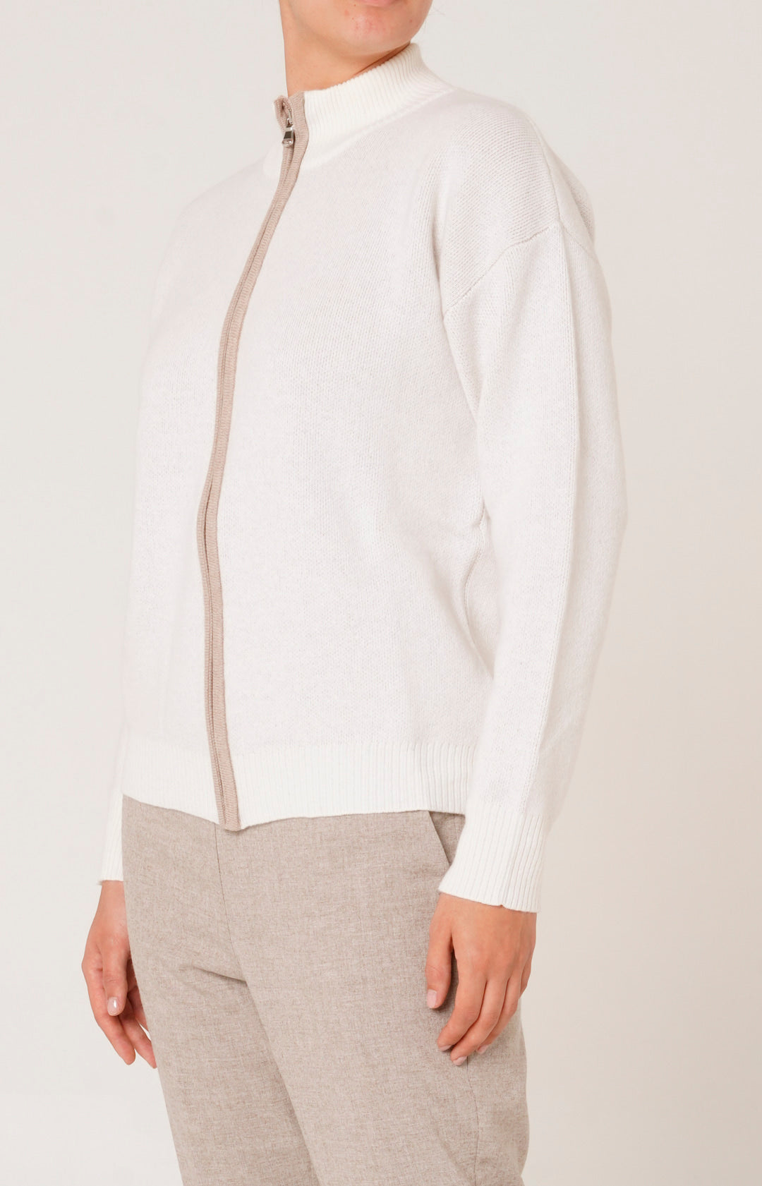 Bomber zip in lana e cashmere