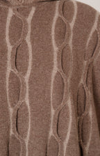 Mantella in lana e cashmere con cappuccio