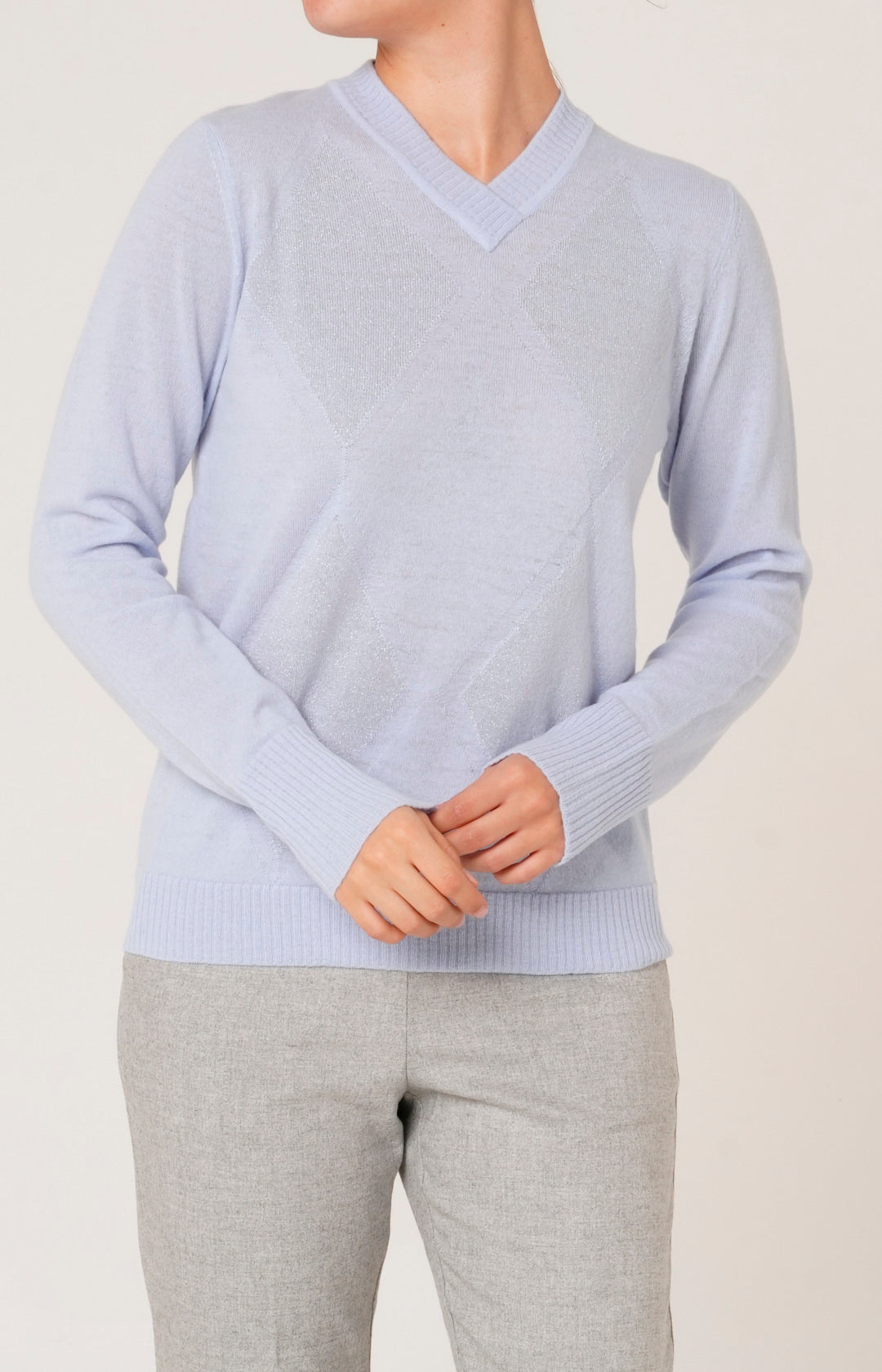 Scollo a V in lana e cashmere