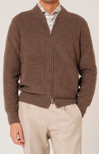 Bomber zip in lana e cashmere