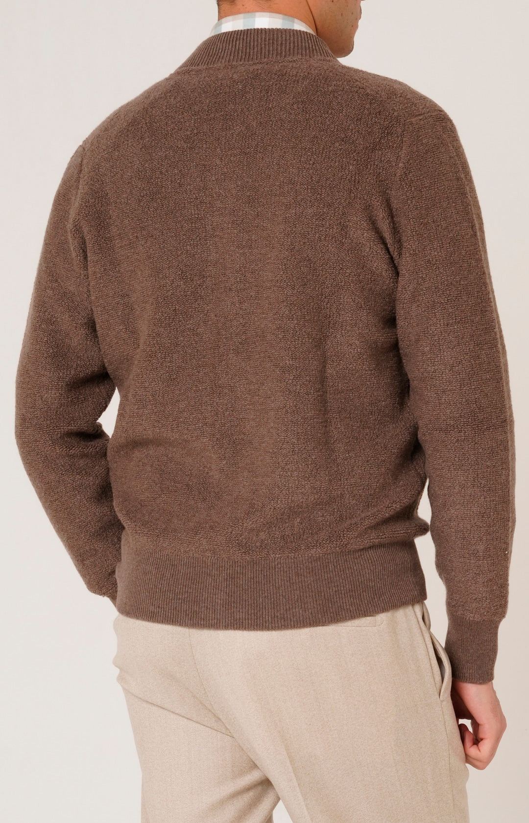 Bomber zip in lana e cashmere