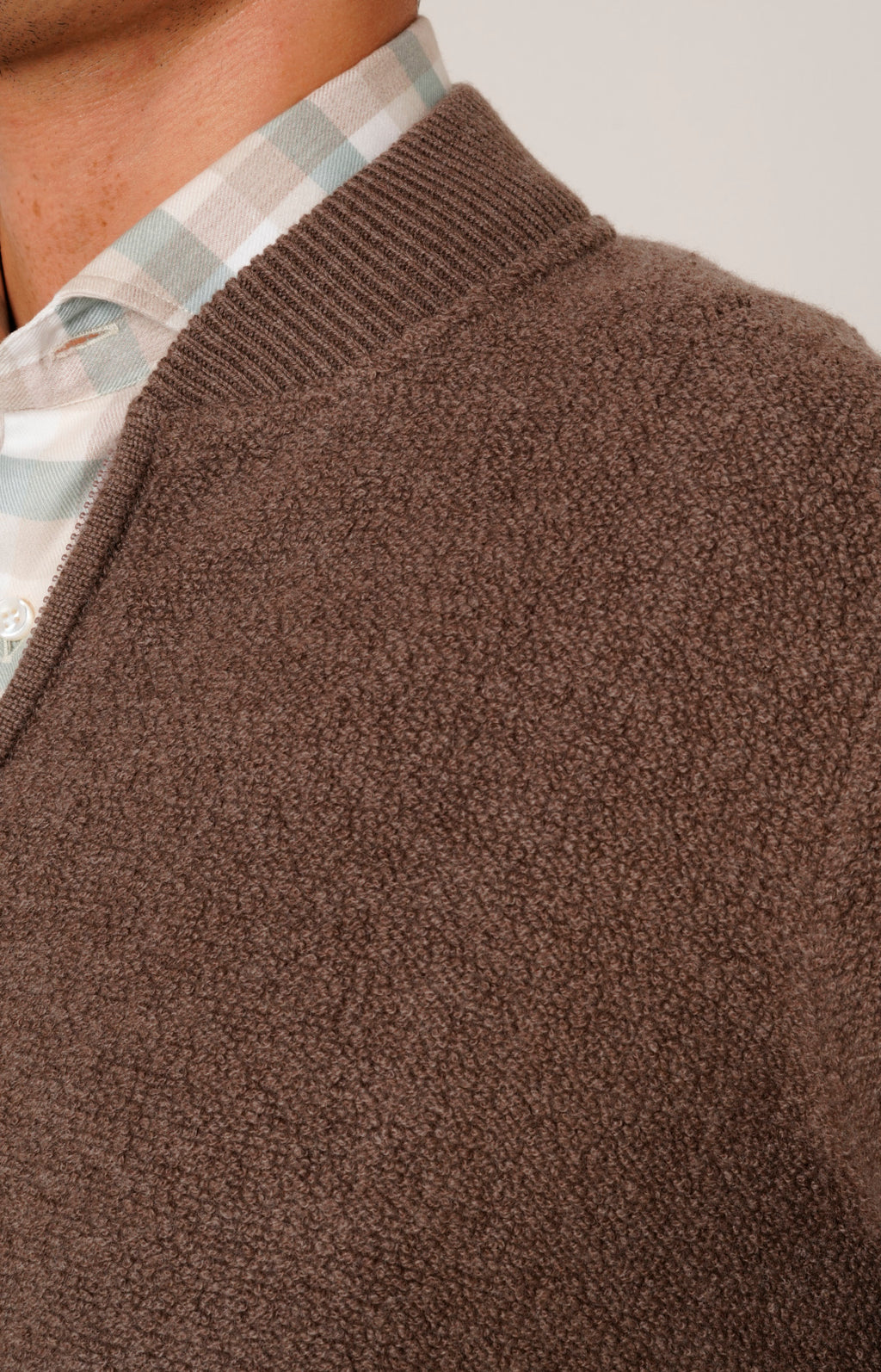 Bomber zip in lana e cashmere